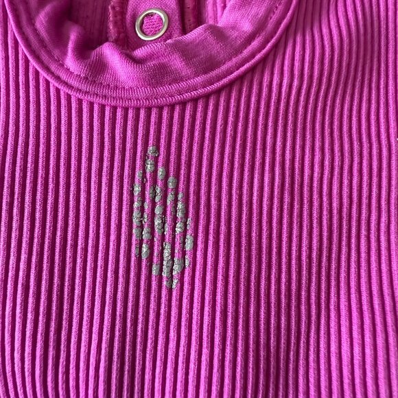 Women's L Free People Movement Magenta Free Throw Henley Crop Tank - Picture 5 of 6